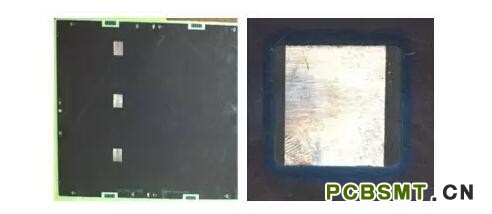 圖5 壓合之后埋入銅塊 圖5 壓合之后埋入銅塊